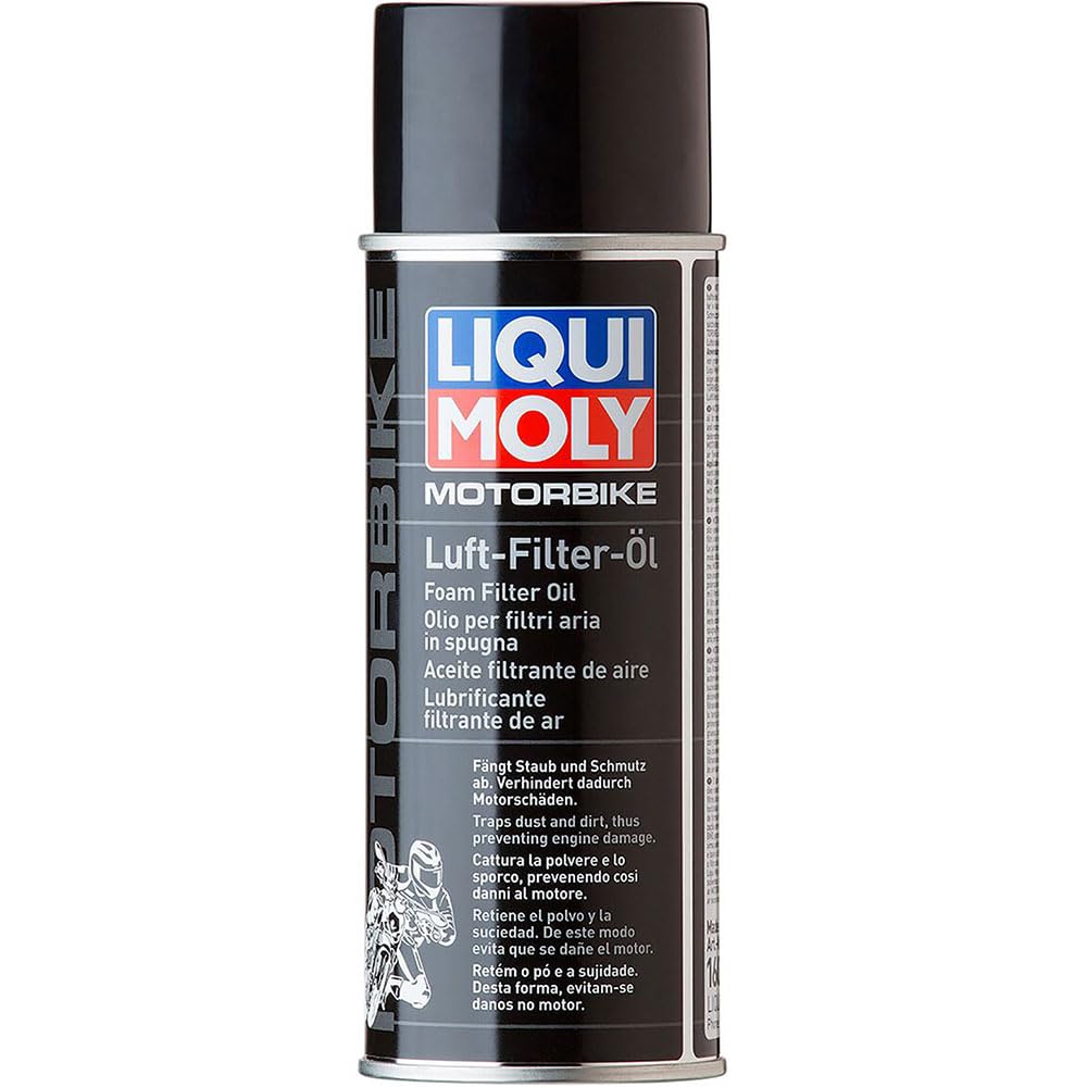 LIQUI MOLY Motorbike Luftfilteröl (Spray) | 400 ml | Motorradpflege | Art.-Nr.: 1604, Schwarz