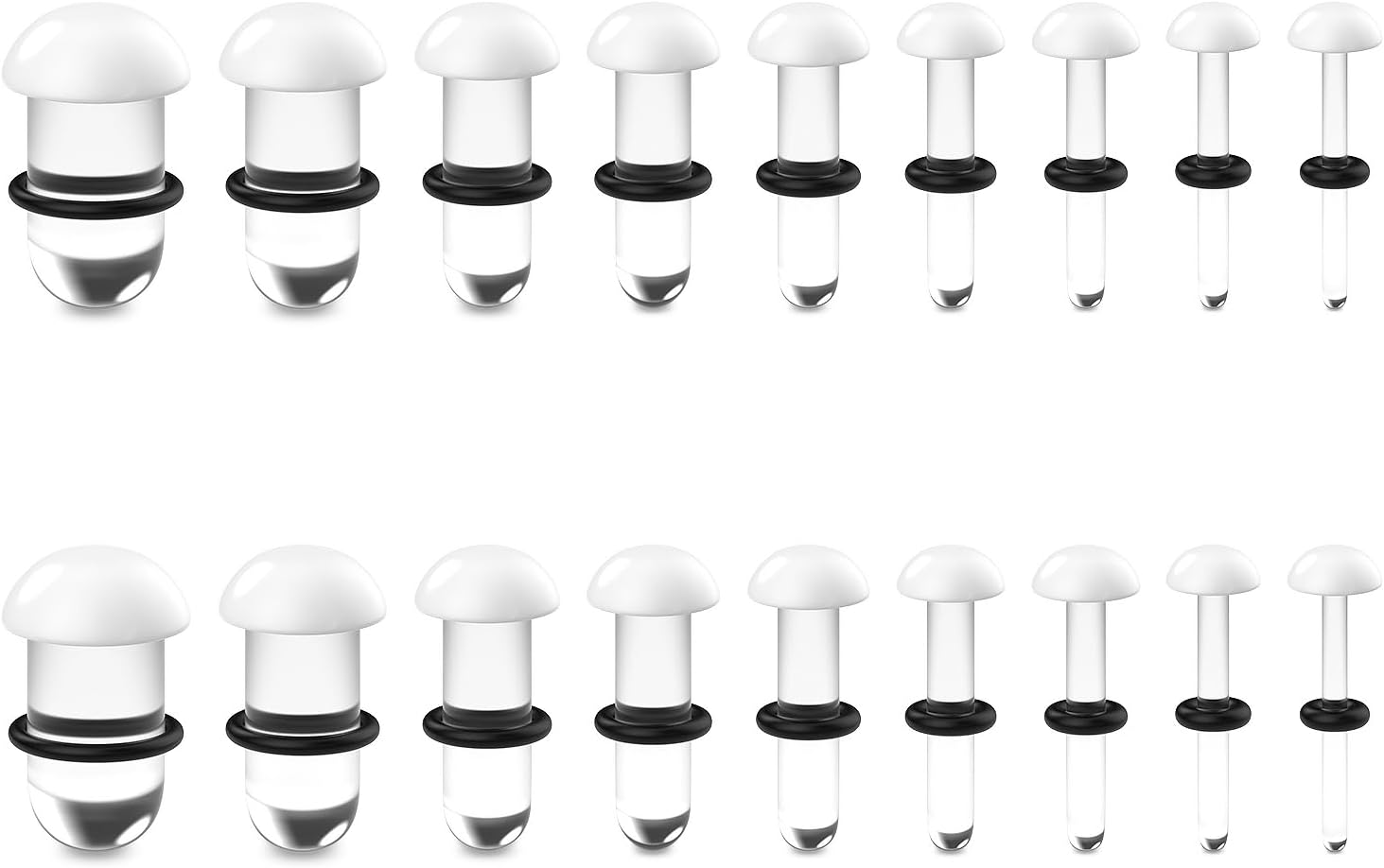 14G-00G Resin Glass Ear Gauge Plugs Stretching Kit for Ears Women Men Piercing Jewelry