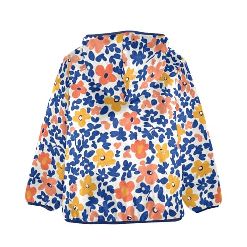 Floral Girls Fleece Jacket Girls Fall Jacket Girls Zip Up Hoodie Girls Sherpa Jacket 2-10T2