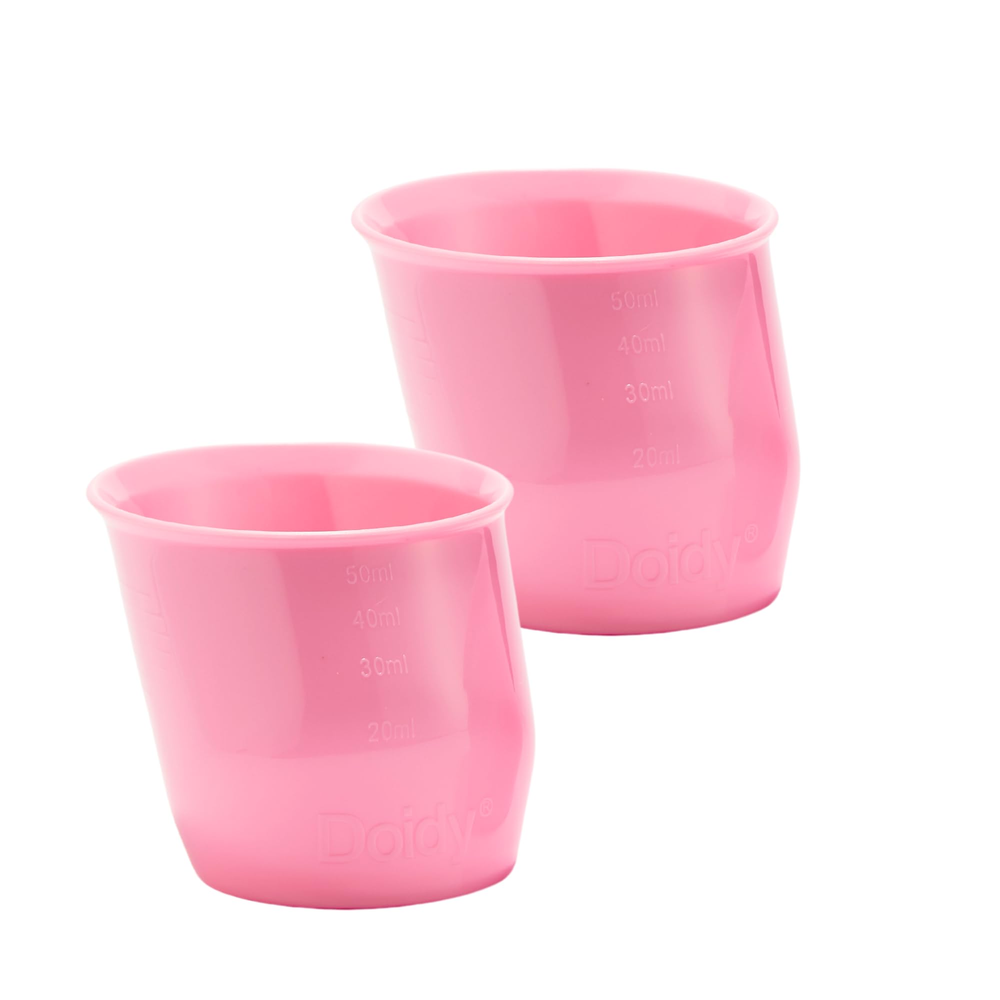 Doidy Lot de deux mini tasses – Gobelets d'entraînement pour bébé au design incliné unique – Excellente tasse de sevrage pour le lait, l'eau – Utilisation à partir de 0 mois 50