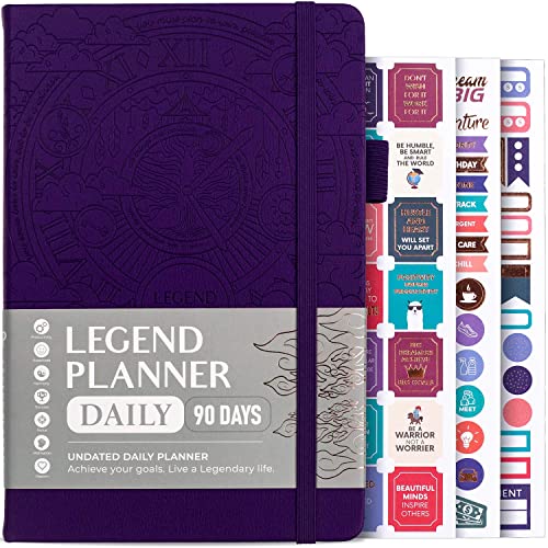 Legend Planner Daily for 3 Months – Undated Monthly Weekly