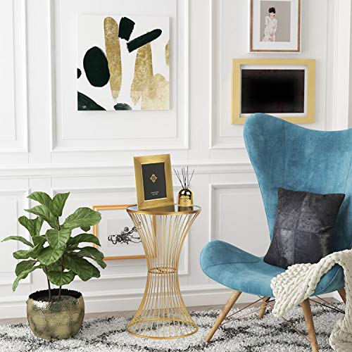 Joveco Round Metal Side Table, Light Gold Modern End Table For Small Spaces, Small Coffee Table Bedside Table For Living Room Bedroom Office #TOP6