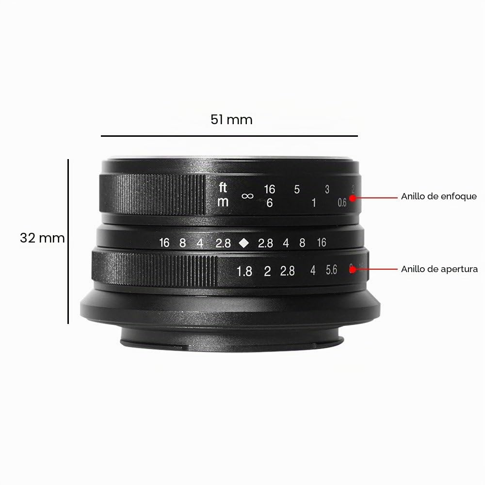 7artisans 25mm F1.8 Objetivo para Olympus MFT M4/3 Cámaras