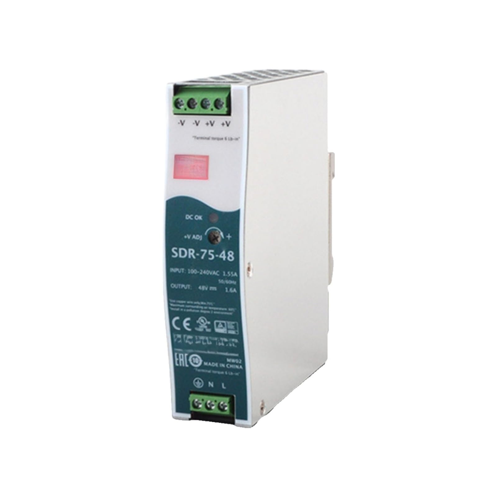 Transformateur LED 48V SDR-75-48 alimentation rail DIN à découpage haute performance - 2