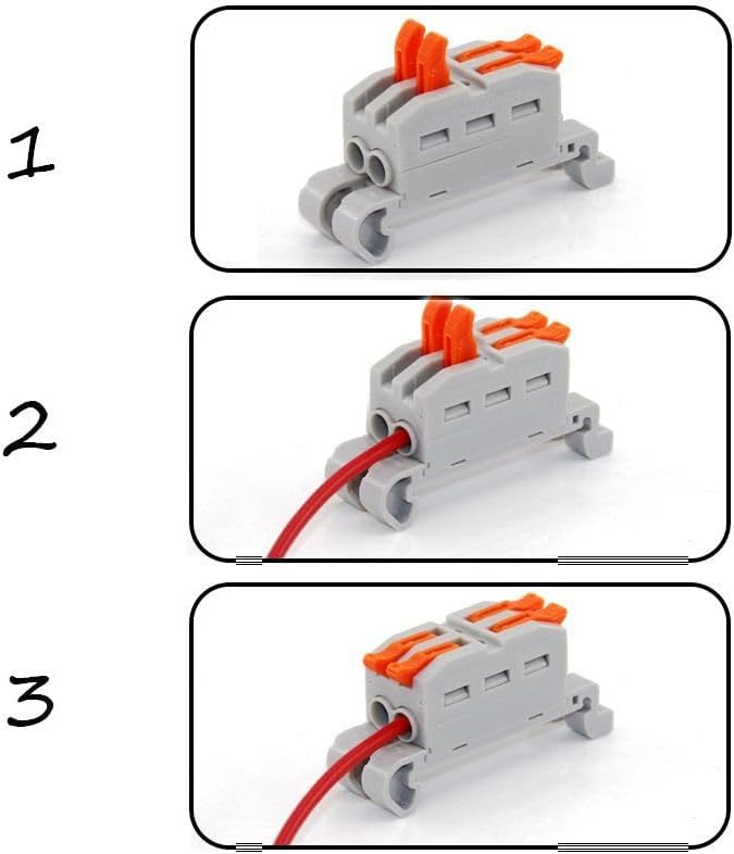 Rail Type Wire Electrical Connectors Compact Splitter Multiple Input/Output Wire Connector Fast Terminal Block(227G-6P,25 PCS)