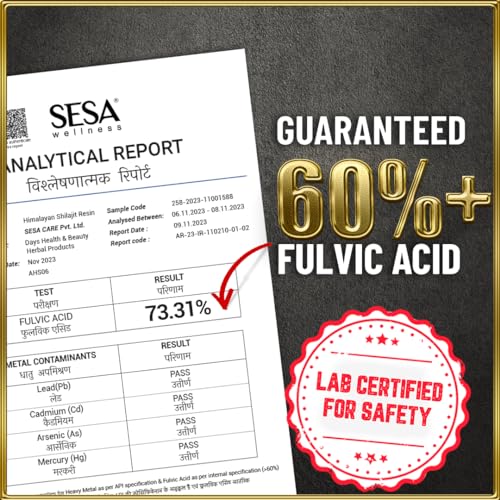 SESA Himalayan Shilajit Original Shilajeet Resin -100% Ayurvedic Helps boost Strength, Endurance & Immunity - 60%+ Fulvic Acid |Contains Lab... - Image 4