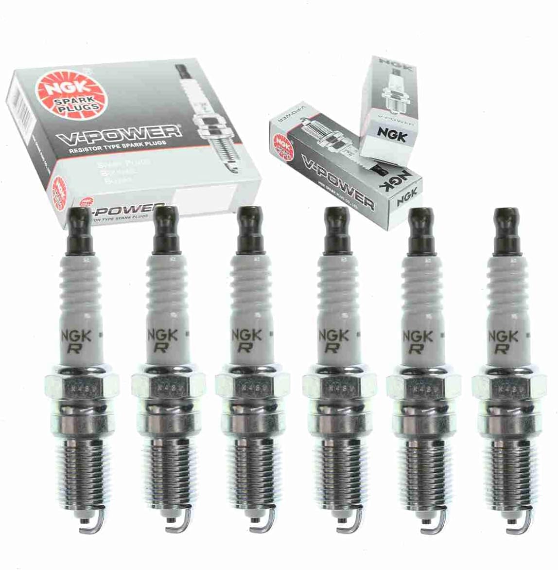 6 pc NGK V-Power Spark Plugs compatible with Ford Ranger 3.0L 4.0L V6 1997-2000