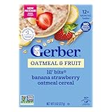 GERBER CEREAL FOR BABY GRAIN AND GROW Toddler Oatmeal Banana Strawberry 5x8oz