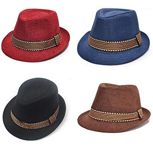Children's Belfry Trilby Boy Girl Linen Shot Brim Fedoras Jazz Hat Caps3