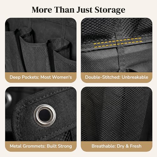 48 Pockets Over the Door Shoe Organizer48 Pockets for Women: With more shoe pockets than any comparable over the door shoe organizer on the market, this hanging shoe organizer delivers generous space to hold your entire shoe collection neatly in one place.(Only for women’s shoes) - image 5