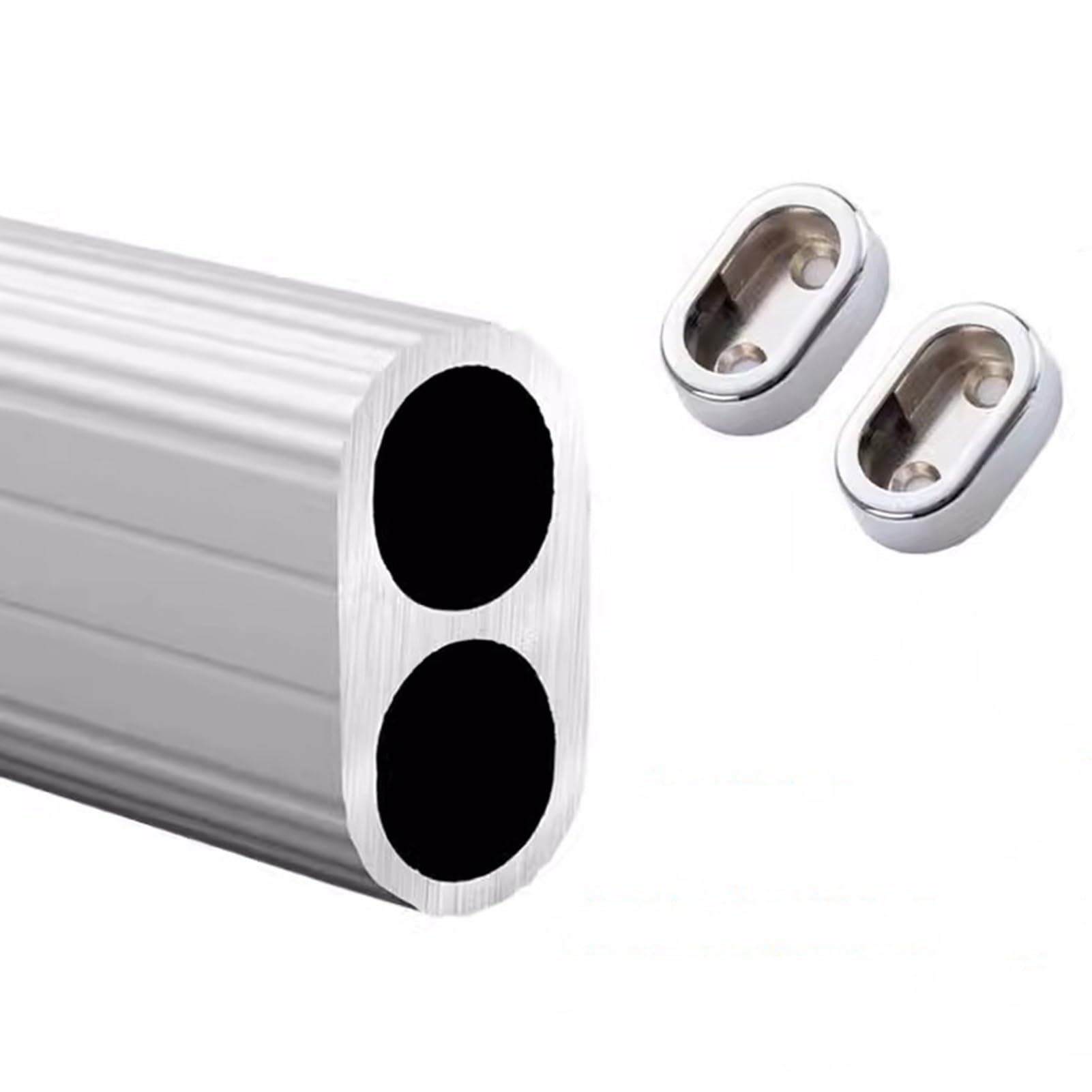 Drążek do Szafy Antypoślizgowy Drążek do Wieszania Ubrań Stop Aluminium, Gospodarstwo Domowe Drążek Poprzeczny do Szafy/Garderoby, Wieszak na Ubrania do Szafy do Hotelu Sklep Odzieżowy(Silver,80cm (