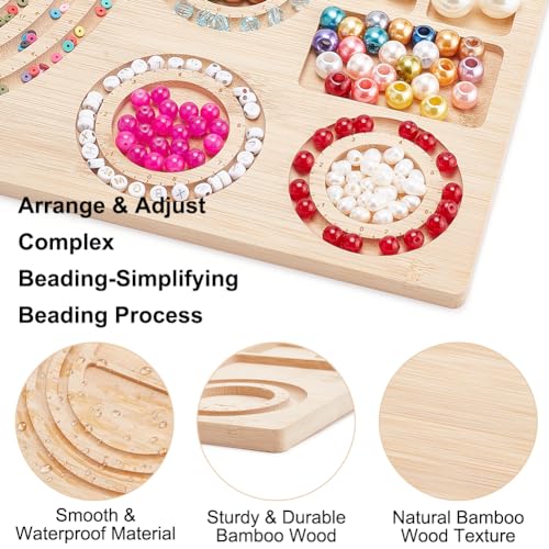 BENECREAT 39x29cm Wooden Bead Design Board Bead Making Supplies Beading Trays Mats for Bracelet Necklaces Jewelry Making DIY Design 1cm Thick - Image 4