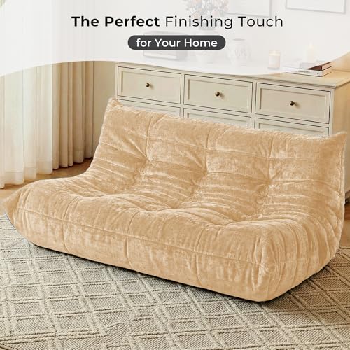 Image of HABUTWAY Giant Bean Bag Chairs Lazy Sofa for Adults,3 Seater,Khaki