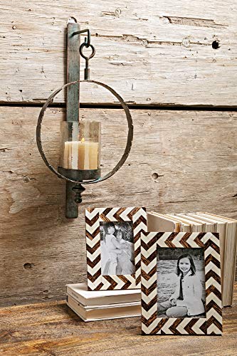 IMAX 20274 Circle Wall Sconce - Candle Holder for Home, Hotel, Reception Areas. Metal Wall Candle Sconce with Crackled Glass Hurricane. Decor Accessories - Thumbnail 5