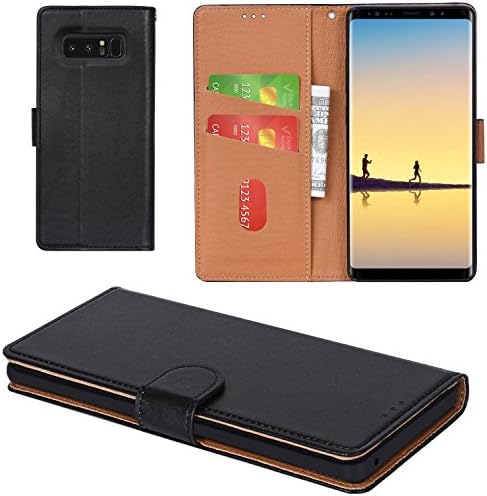 Galaxy Note 8 Case, Aicoco Flip Cover Leather, Phone Wallet Case for Samsung Galaxy Note 8 (6.3 inch) - Black
