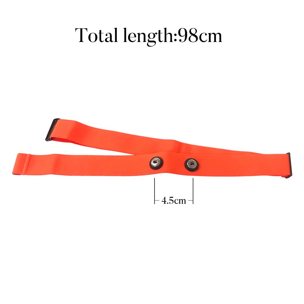 TAOPE Elastic Sport Heart Rate Monitor Adjustable Chest Mount Belt Strap Bands Fitness Equipment for Garmin Wahoo - Bright Orange - Image 2