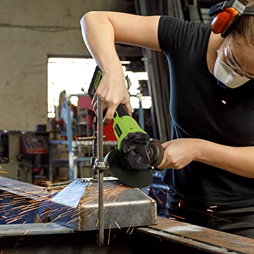 Yougfin Angle Grinder 5 Inch, 20V Max Brushless Cordless 7000Rpm Grinding Power Tool, 2 Handle Position, Safety Guard, Cutting Wheels, Flap Discs For Metal Cutting & Wood Carving #TOP1