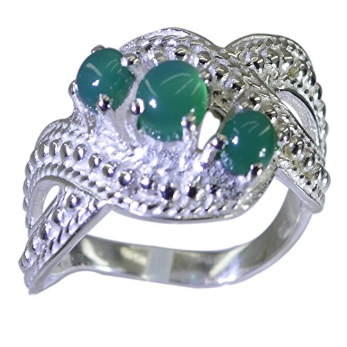 Bague fiançailles onyx vert en argent, célébrez votre histoire d'amour