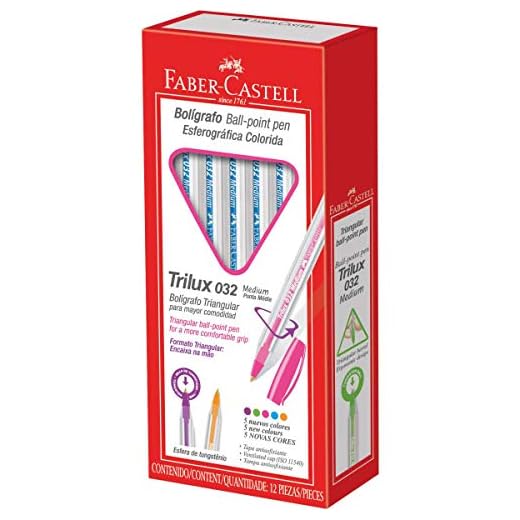 Caneta Trilux Colors 032 1.0 mm 12 Unidades, Faber-Castell, Rosa