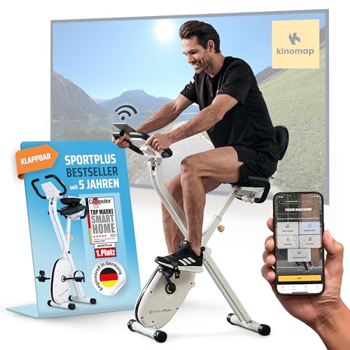 SportPlus Heimtrainer Fahrrad klappbar - Hometrainer klappbar - extra leise...