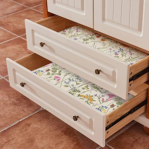 Jiffdiff Floral Wallpaper Peel And Stick - Farm Floral Wall Wallpaper, Wildwood Wallpaper Self Adhesive Wallpaper For Home Bedroom Cabinets And Kitchen Countertop Thicken 17.71"X118" #TOP5