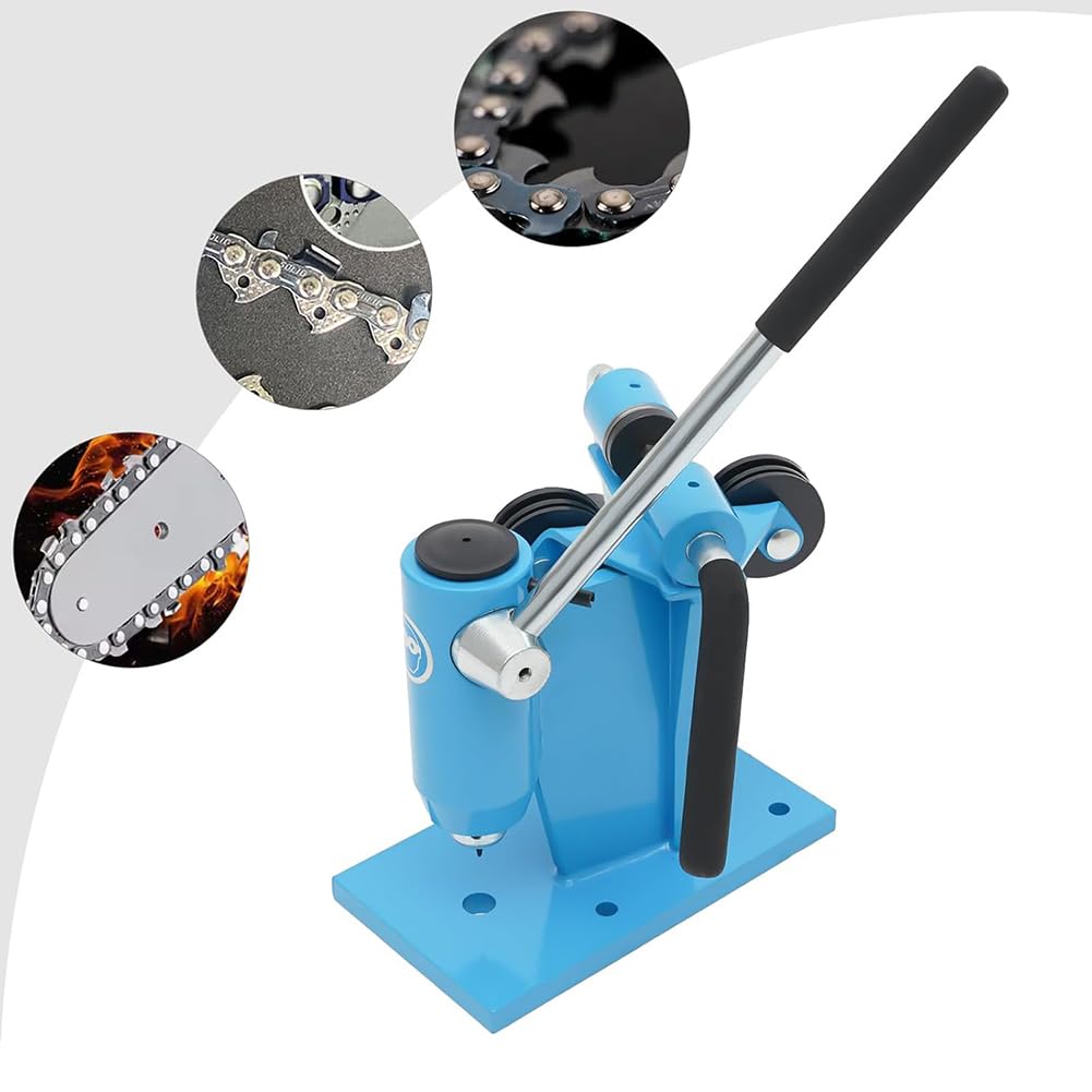 Motosierra Rompedor De Cadenas, 2 En 1 Motosierra Rompedor De Cadena Remache Remachador Divisor Desmontar Herramienta De Reparación, Banco Cadena Rompedor De Eslabones, Azul