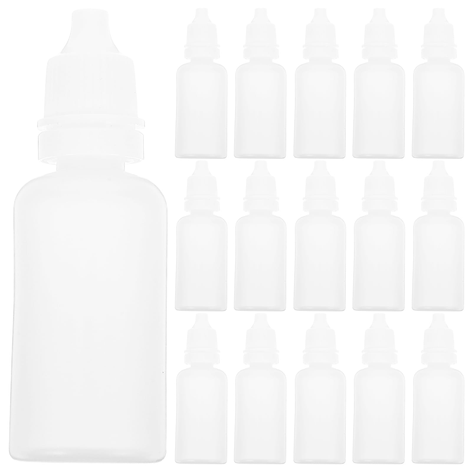 100 Stück Kleine Tropfflaschen 20ml Pe, Weiß, mit Schraubverschluss