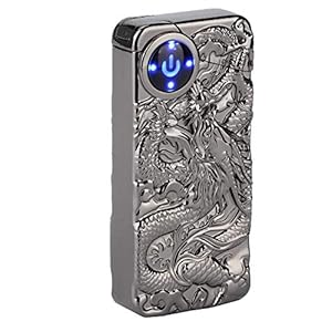 wosume Touching Sensing Pulse USB oplaadbare draagbare aansteker, duurzame aansteker van zinklegeringsmateriaal, vriend voor verzamelaars (zilver)