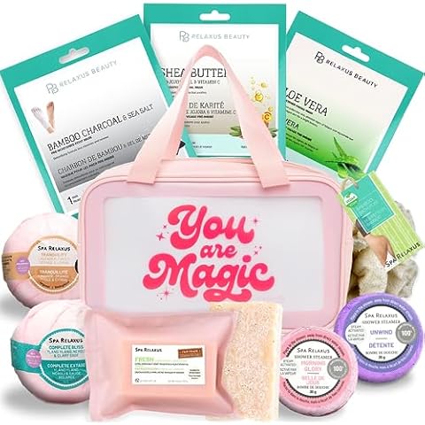Spa Gift Baskets For Women - Premium Spa Gifts For Women With Cosmetic Bag, Bath Bombs, Handmade Spa Gift Set & Gift Boxes For Women - Mom Gifts, Birthday Gift Basket For Women Cover