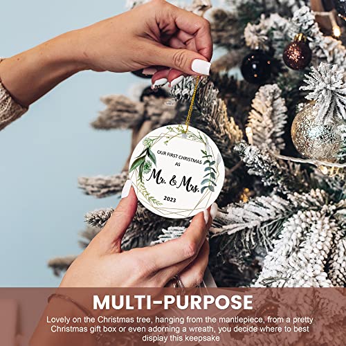 Wedding Gifts For Couple, Our First Christmas As Mr & Mrs Ornament 2023, Bridal Shower Gift, 1St Christmas Married Ornaments, Christmas Tree Decoration Newlywed Christmas Bauble #TOP1