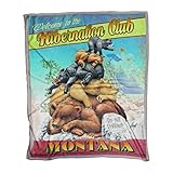 Northwest Art Mall Montana Hibernation Club Ultra Fleece Bed Sofa Travel Cozy Blanket from Illustration by Artist Jim Mazzotta 60' x 80'.