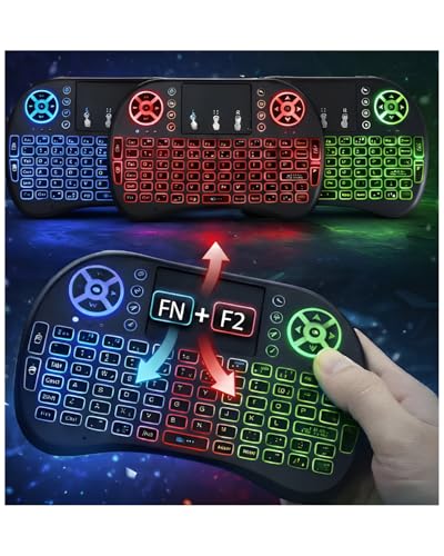 Mini Teclado Bluetooth, Ideal Para PC, Notebook, Smart TV, Celular, Tablet, e Video Game, XBOX e PS, Teclado Sem Fio, Teclas em LED Iluminado, Teclas de Controle Extra, Keyboard Wireless