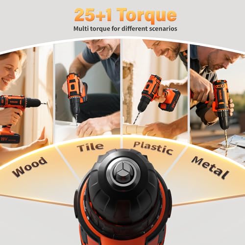 FAHEFANA 20V Cordless Drill Set 2x2.0Ah