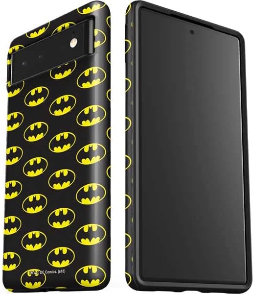 Skinit Pro Phone Case Compatible with Google Pixel 6 - Officially Licensed DC Comics Batman Logo All Over Print Design