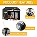 Outdoor Dog Kennel Cover - Full Coverage 600D Heavy Duty All Sides Open Dog Kennel Insulation Cover with Transparent and Breathable Mesh Window Cover Only,Black,6.5×6.5×5.8FT