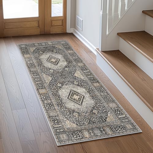 GENIMO 2x10 Non Slip Hallway Runner Rug, Machine Washable, Thin & Low Pile Lightweight for Kitchen, Laundry, Entryway, Bedroom & Living Room