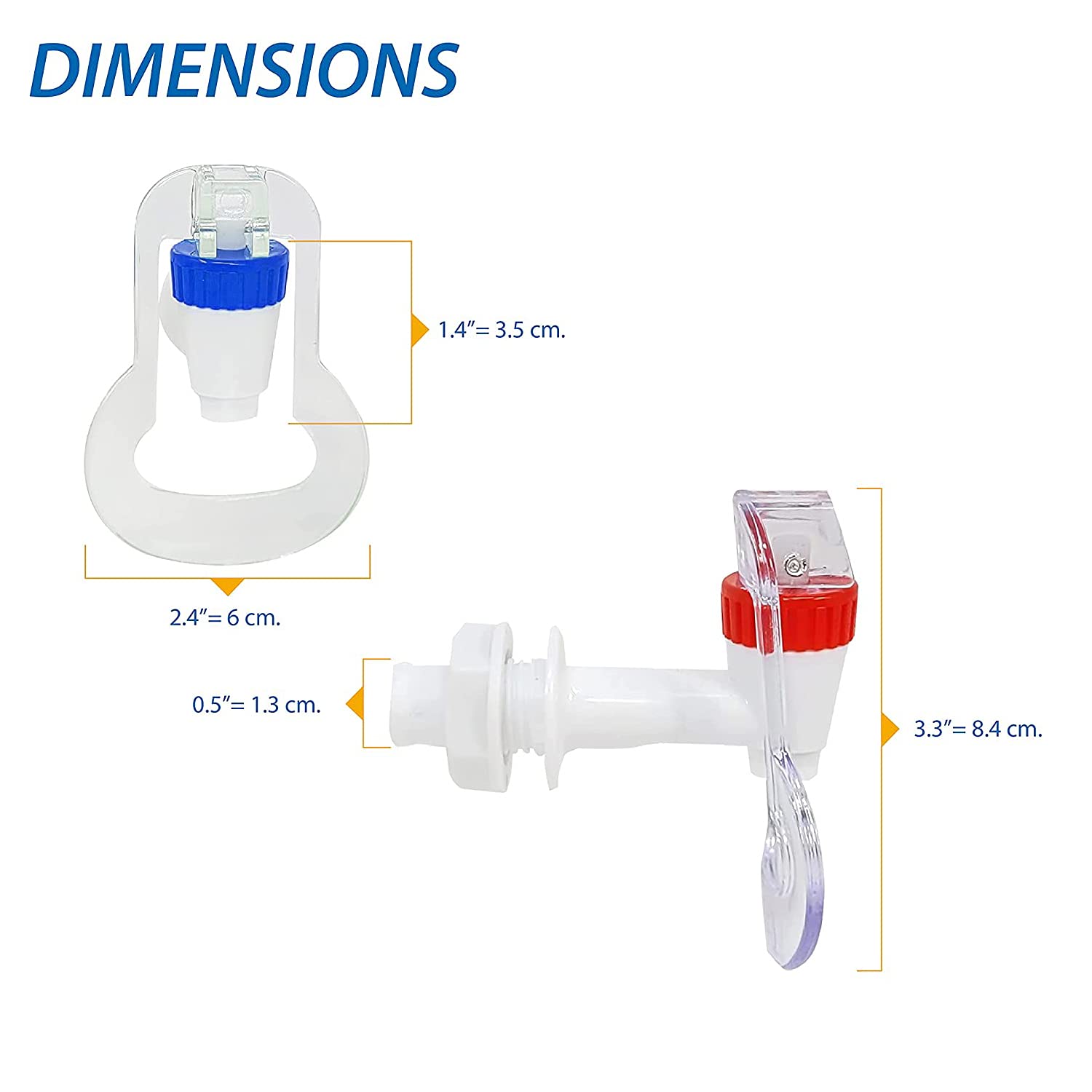 Dispenser di acqua rubinetto di spinta di ricambio - Rubinetto dell'acqua fredda e confezione blu e rosso