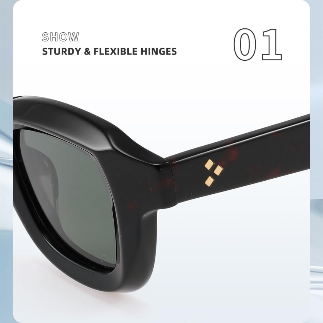 Okulary przeciwsłoneczne vintage z polaryzacją dla mężczyzn i kobiet, oprawki z octanu, modne okulary przeciwsłoneczne retro do jazdy samochodem