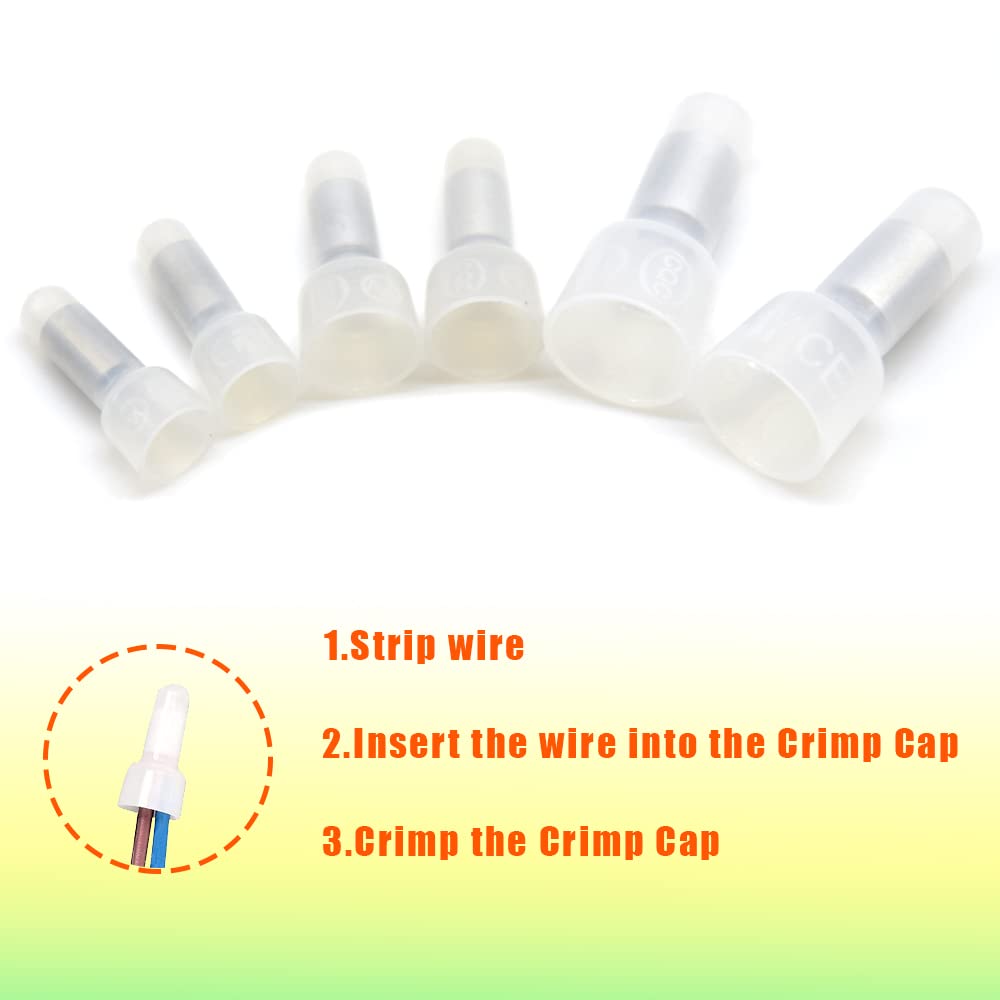 Lot de 250 embouts avec capuchon à sertir pour fil fermé en nylon câblage sertissage bouchon connecteurs sertis avec embouts fermés (NM)