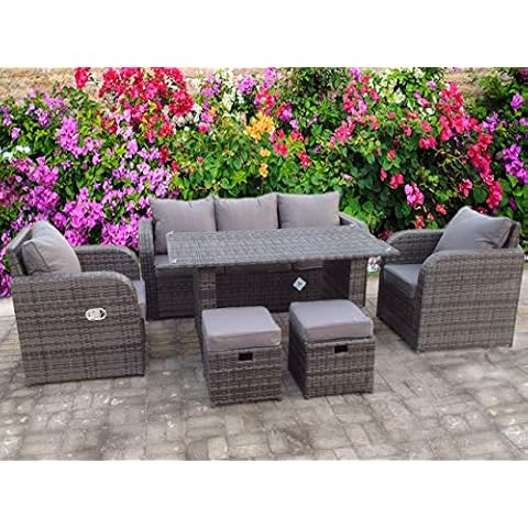 Luxury Grey Rattan Garden Sofa Set Cover