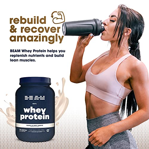 BEAM Be Amazing - Whey Protein Isolate Powder | Soy and Gluten-Free Protein Powder for Muscle Grow Support | Post Workout Shake with Digestive Enzymes & Recovery | Vanilla Soft Serve, 25 Servings - Image 6