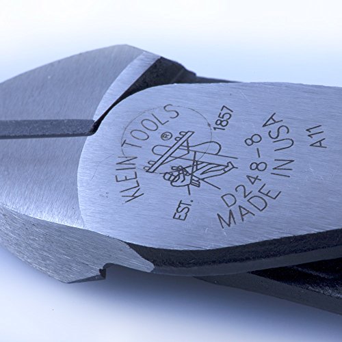 Klein Tools D2488 8-Inch Diagonal Cutting Pliers High Leverage, Red, Small