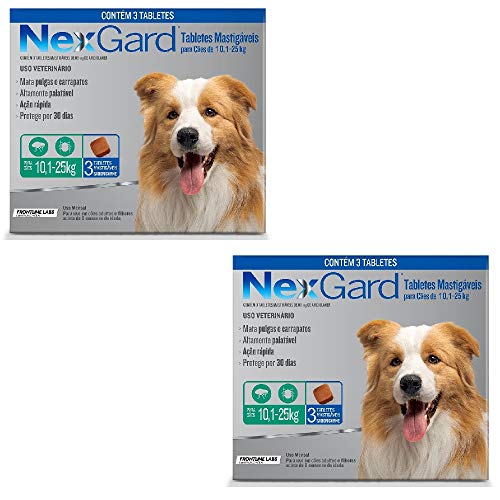 Antipulgas Cães Nexgard 10 A 25kg - 3 Tabletes - Kit Com 02