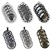Bundle 12 Pcs Round Pendant Trays & 12 Pcs Flower Circle Pendant Trays in Silver, Antiqued Silver & Bronze with 24 Pcs Glass Cabochon Dome Tiles for Crafting DIY Jewelry Making, 48 Pcs (style 1)