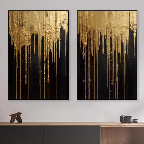 Tevenuktla Black Gold Canvas Wall Art