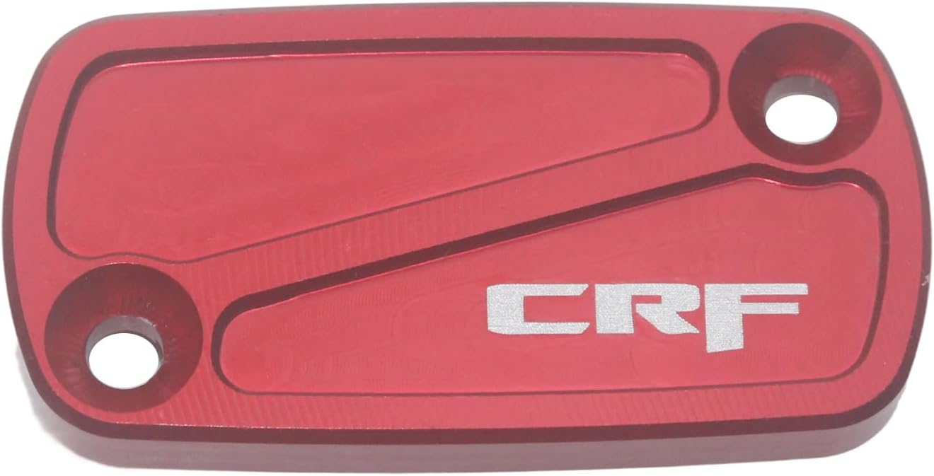 CNC Aluminum Front and Rear Brake Fluid Reservoir Caps Cover For CR125R CR250R CRF150R CRF250R CRF250X CRF250RX CRF250F CRF450R CRF450RX CRF450X CRF450L CRF450RL (Red)