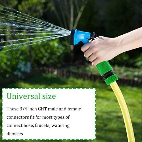 10Pack Garden Hose Tap Connector Hose Pipe Fittings Kit for Outdoor tap&Join Hose Pipe Tube(2 Double Male Snap Connector,6 Hose End Quick Connector,2 Hose Tap Connector 1/2 Inch &3/4 Inch Size 2-in-1)