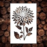 7'x 11' Flower Dahlia Stencil - Reusable Flowers Stencils for Painting on Wood, Glass, Wall Rock, Walls, Canvas, Glassware, Airbrushing, Spray Painting