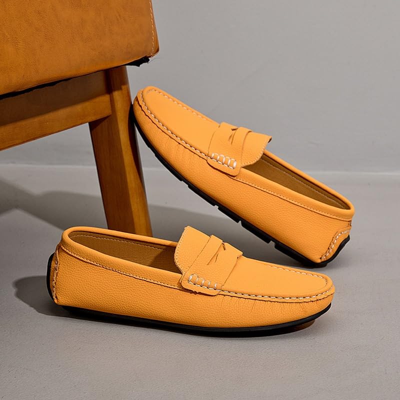 Shoes Men's Versatile Casual Slip-on Loafers Comfortable Round-Toed Soft-Soled Oxford Shoes Men Low-top Breathable Shoes for Parties Weddings Driving2