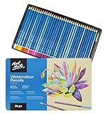 EXCELENTE SELECCIÓN - Un total de 36 lápices de acuarela en varios colores para todos los artistas profesionales y aficionados que aman la acuarela y las pinturas en colores pastel.